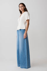 Bobby Oversized Jean With Front Pleat - Summer Blue