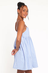 Cole Mini Dress - Blue Stripe