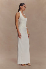 Alma High Waist Maxi Skirt - White