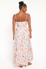 Bairbre Maxi Dress - Pink Beach Print