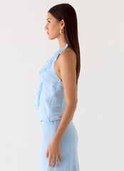 Log In Halter Top - Blue