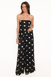 Belinda Drawstring Pant - Black/Cream