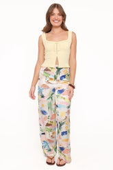 Alba Wide Leg Pant - Cream Resort Isle