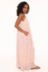 Lumina Jacquard Maxi Dress - Pink