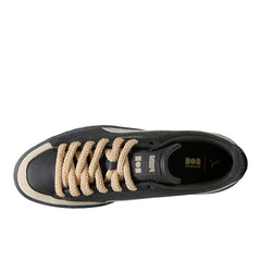 NAHMIAS Suede Vintage Black Lace Up Sneakers