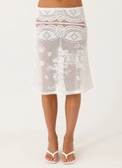 Yanna Midi Skirt - White