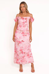 Esther Midi Dress - Pink Floral