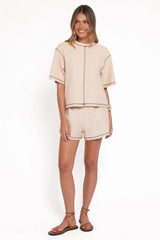 Melody Knit Short Set - Oat