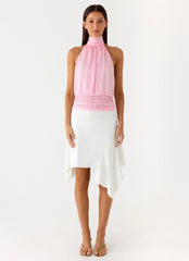 Willow Chiffon Top - Baby Pink
