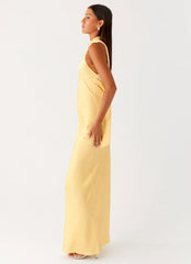 Keena Scarf Maxi Dress - Lemon