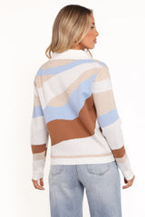 Tulula Abstract Print Cardigan - Cream