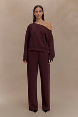 August Straight Leg Jogger - Chocolate