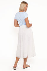 Sinead Eyelet Maxi Skirt - White