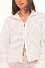 Inara Zip Cardigan - Cream