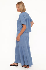 Sophia Skirt Set - Denim Blue