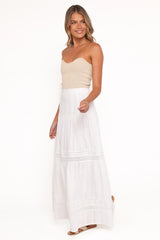 Peony Maxi Skirt - White