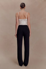 Maude Crepe Straight Leg Pants - Black