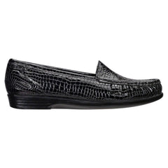 Women's Simplify Slip-On Loafer in Black Croc Wide