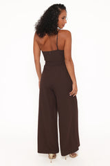 Leyton Jumpsuit - Chocolate Brown