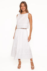 Heather Maxi Skirt Set - White