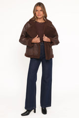 Sherpa Car Coat - Chocolate