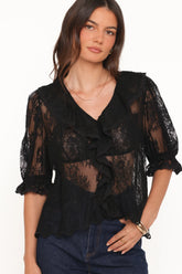 Adhanna Lace Top - Black