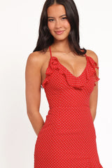 Judy Maxi Dress - Red Polka Dot