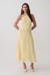 Georgia Panelled Midi Skirt - Butter
