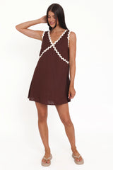 Lark Mini Dress - Brown