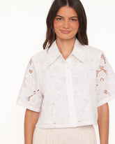 Fidelma Cropped Shirt - White