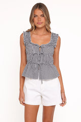 Harper Top - Black Gingham