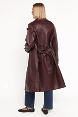 Vita Faux Leather Jacket - Burgundy