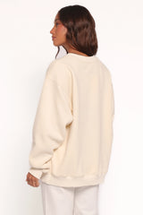 Flower Garden Graphic Sweatshirt - Cream