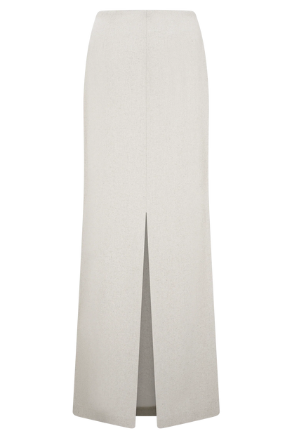 Casey Linen Embroidered Maxi Skirt - Natural
