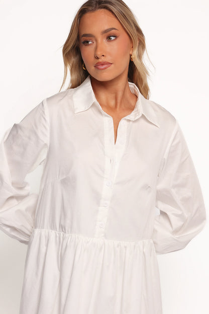 Carlotta Long Sleeve Mini Dress - White