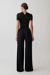 Dewi Wide Leg Modal Pants - Black