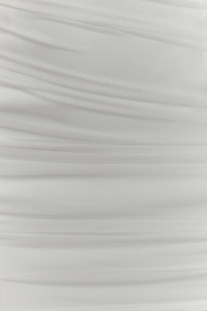 Jianna Strapless Mesh Mini Dress - White