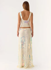 Erinah Sequin Maxi Skirt - Yellow