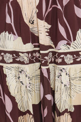Leonor Maxi Dress - Yellow Brown Floral
