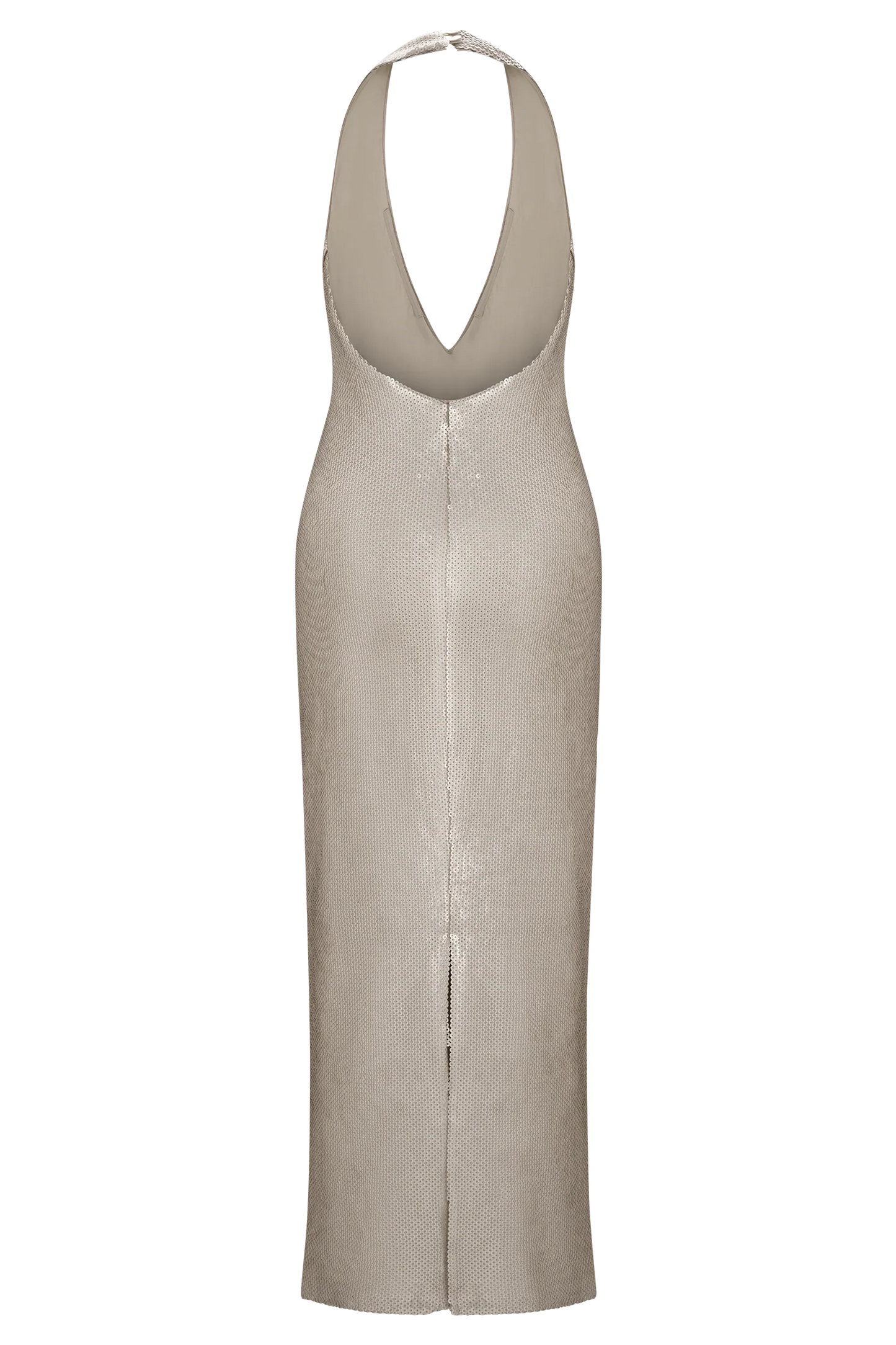 Carnation Sequin Halter Midi Dress - Gold