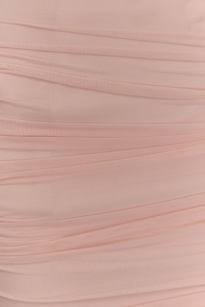Jianna Strapless Mesh Mini Dress - Powder Pink