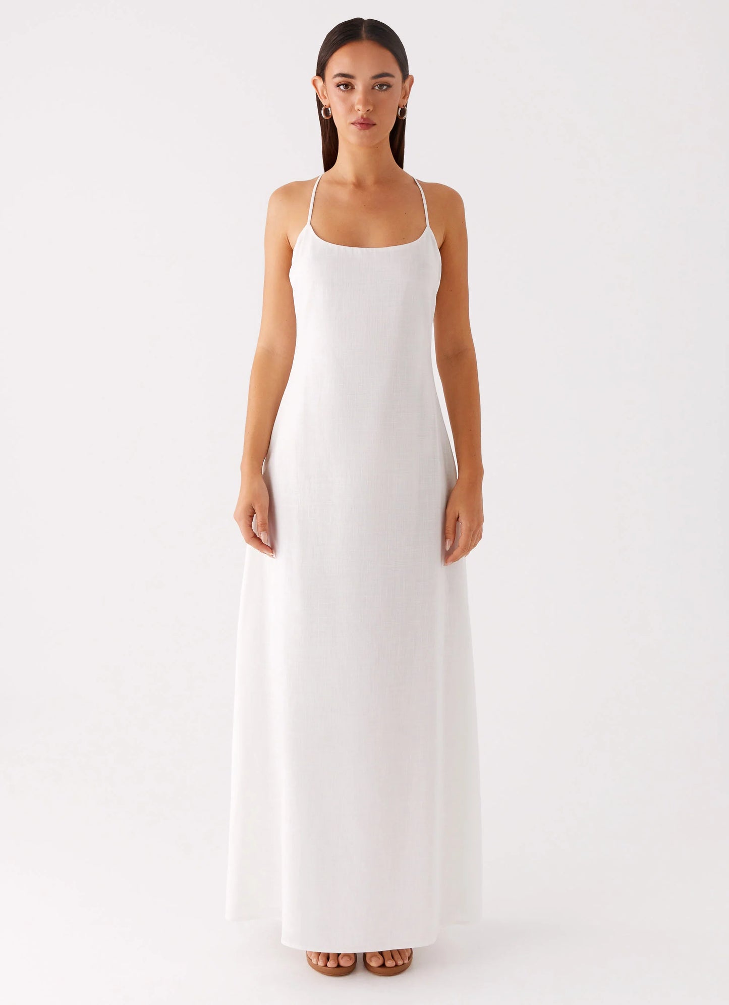 Madeleine Scoop Neck Maxi Dress - Off White