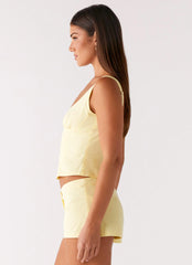 Coastline Bustier Top - Yellow