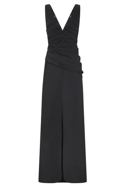 Axton Low Neck Maxi Dress - Black