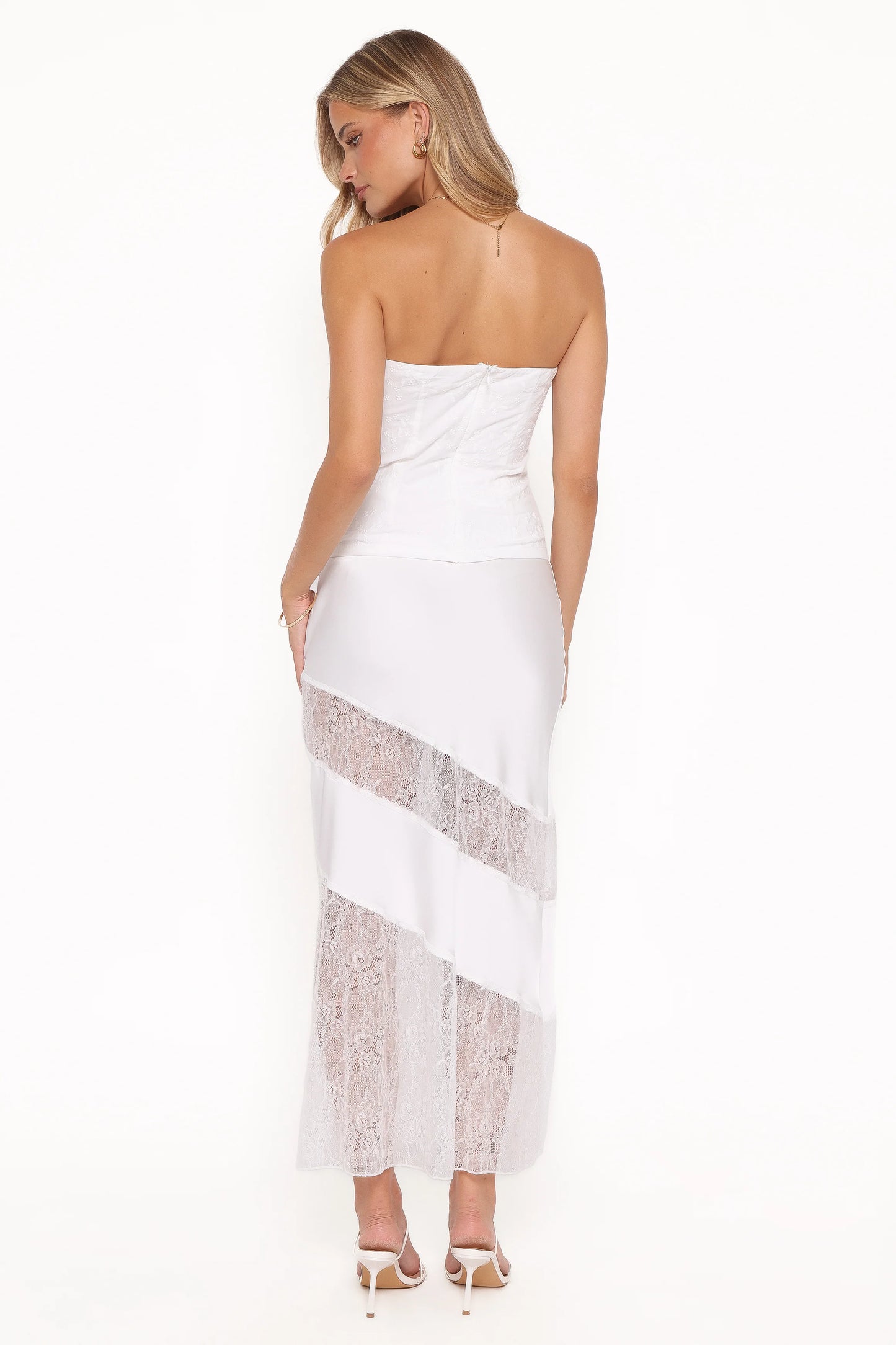 Winona Lace Maxi Skirt - White