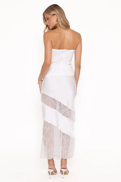 Winona Lace Maxi Skirt - White
