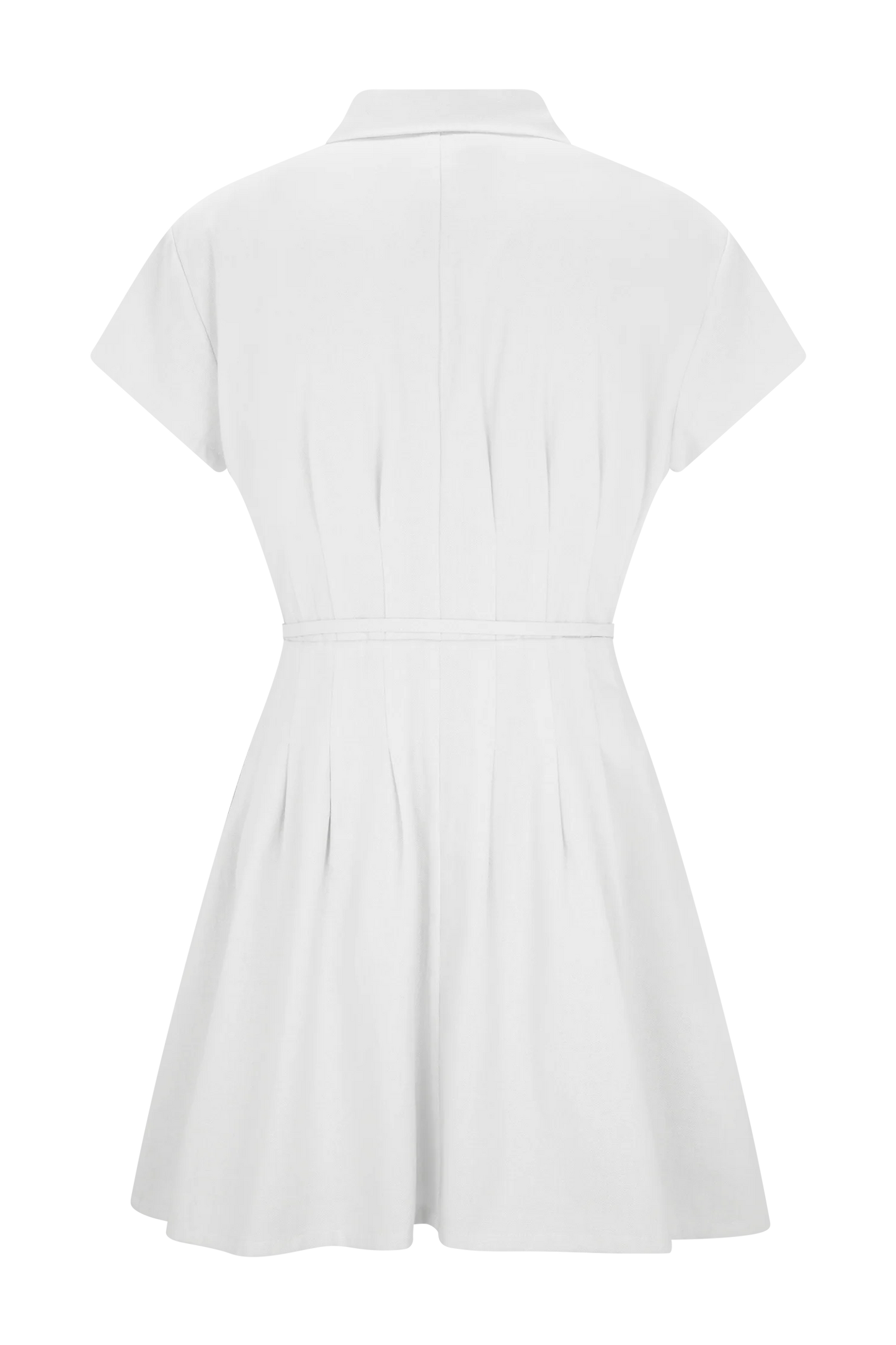 Aysha Buttoned Linen Mini Dress - White