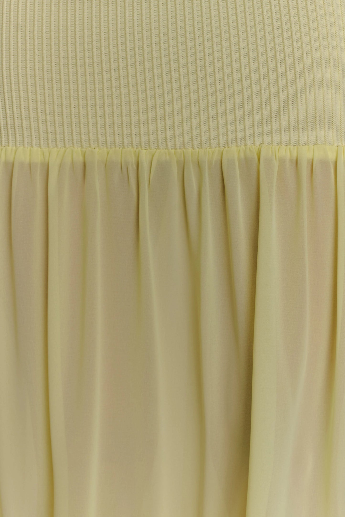 Haille Knit Chiffon Maxi Dress - Lemon