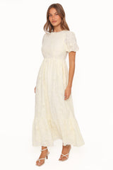 Janice Maxi Dress - Butter Yellow Broderie