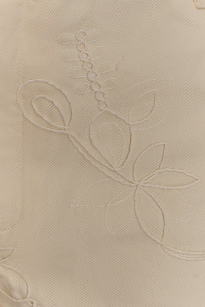 Ebony Embroidered Denim Corset - Cream